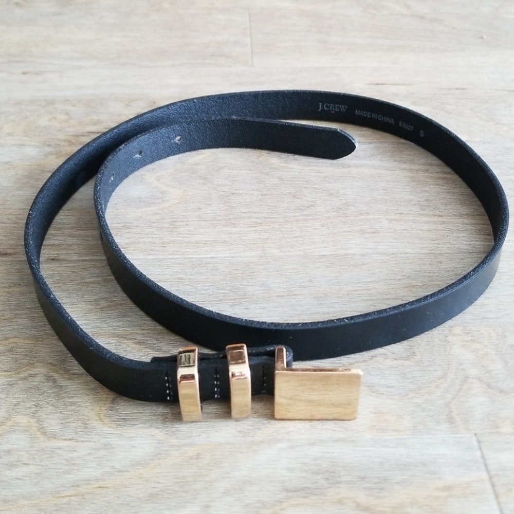 J CREW FACTORY Black Leather Belt